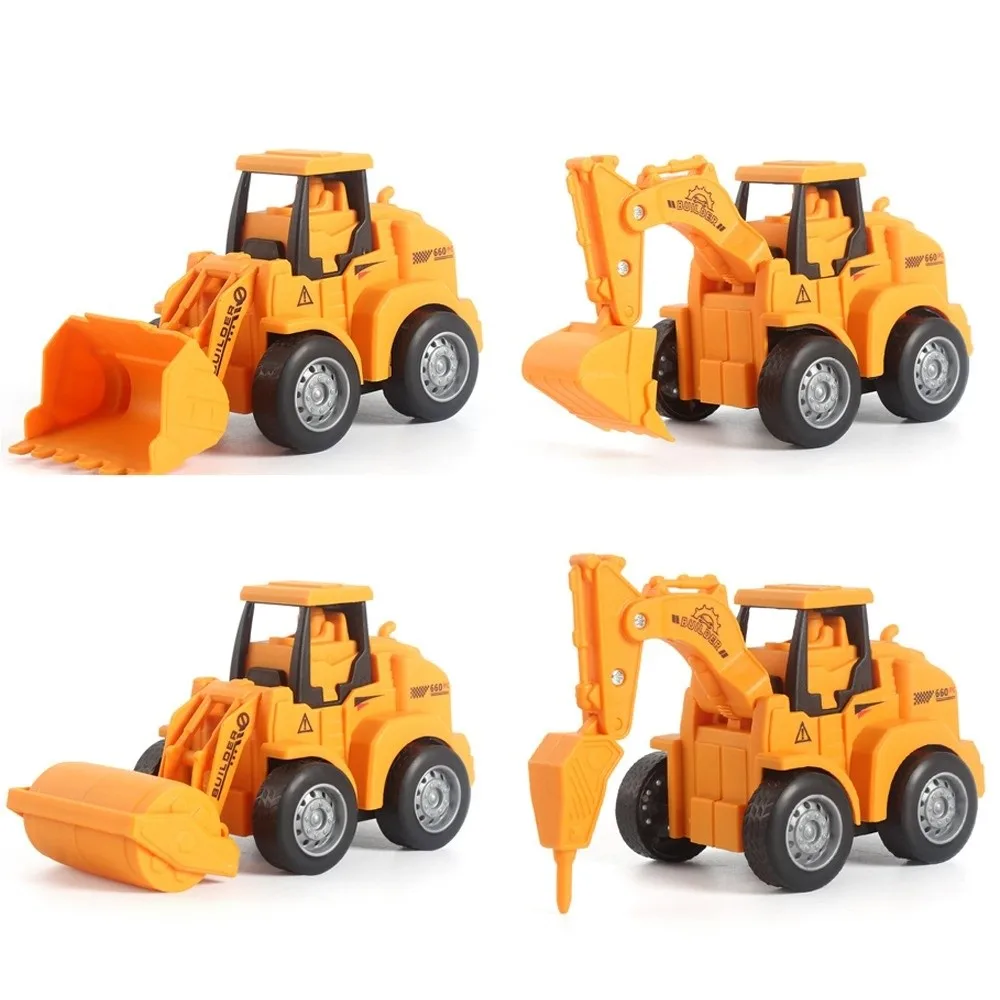 Durable Plastic Engineering Vehicle Model Press Sliding Simulation Model Excavator Bulldozer