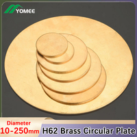 H62 Brass Plate Brass Disc Circle Plate Thin Yellow Copper Sheet Diameter 10-250mm Thickness 0.3-5mm