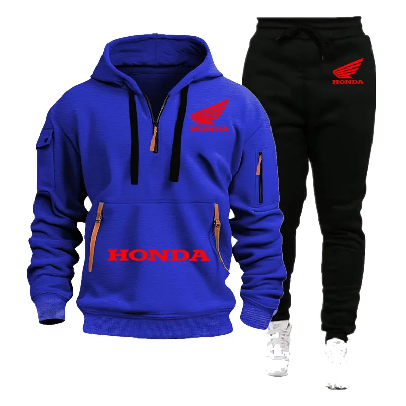 2026 honda Logo Men's sportswear for autumn and winter, featuring zipped pockets. Includes casual sportswear, pullover shirts, j
