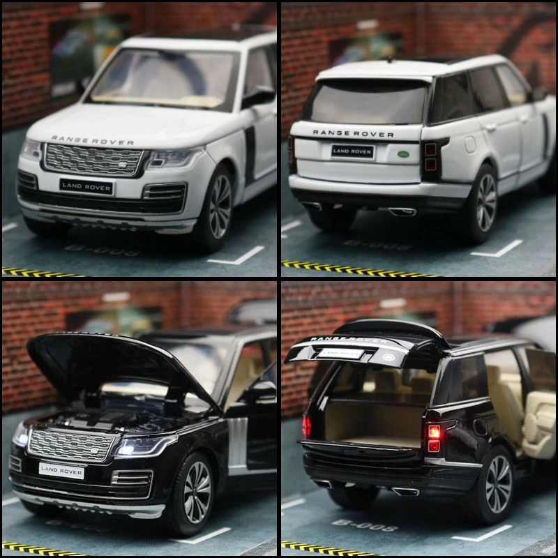 Land Rover Range Rover Sport SUV Toy Car 1/32 Diecast Metal Miniature Model Doors Openable Lightable Collection Gift Christmas