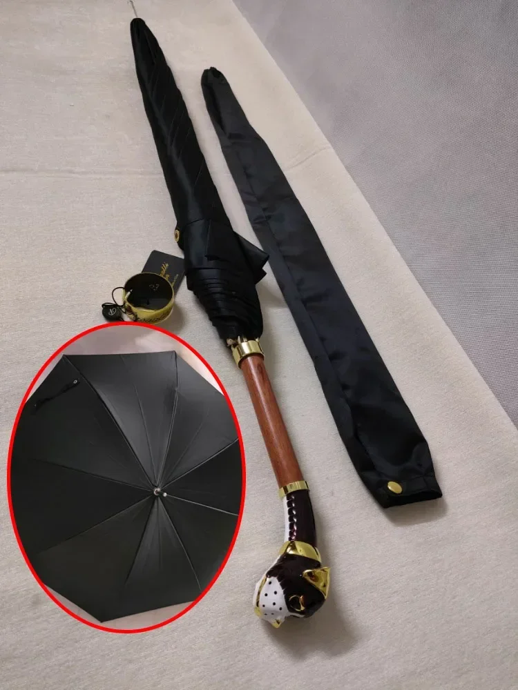 

Dog Head Moulding Umbrella Gentleman Long Handle Sunny Rainy Umbrella Men and Women Semi-automatic Sun Protection Household