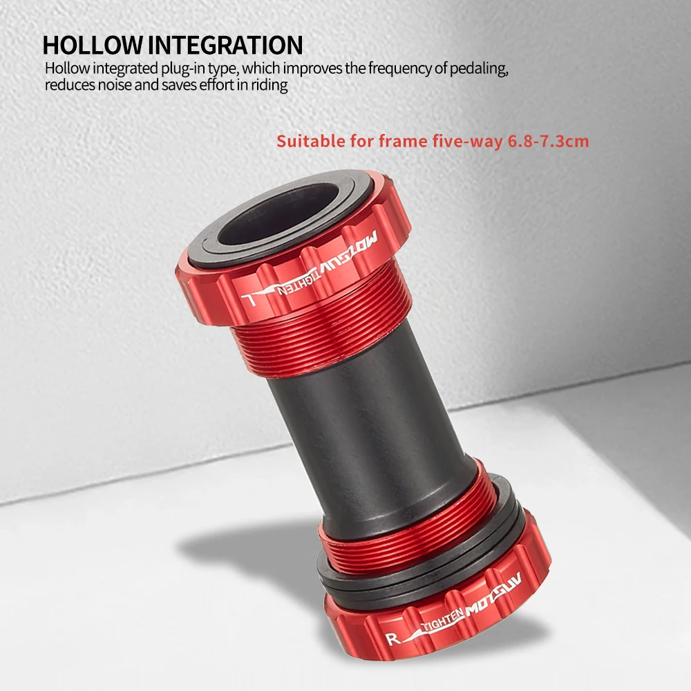 MOTSUV Bottom Bracket 68/73mm Bicycle Axis MTB Road Cycling Bottom Bracket Waterproof CNC Aluminum Alloy BB Crank Set Axis Parts