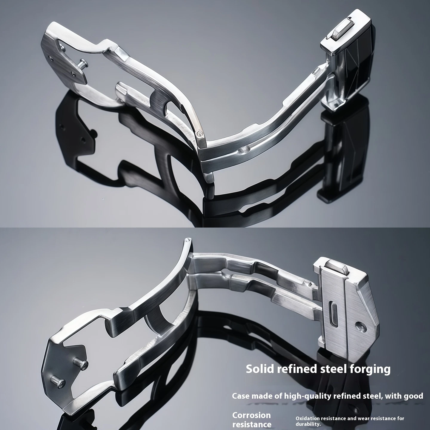 For Hublot Tattoo 2nd Generation New Double Press Folding Buckle Big Bang Silicone Belt Replacement Buckle Silver BlackRose 22mm