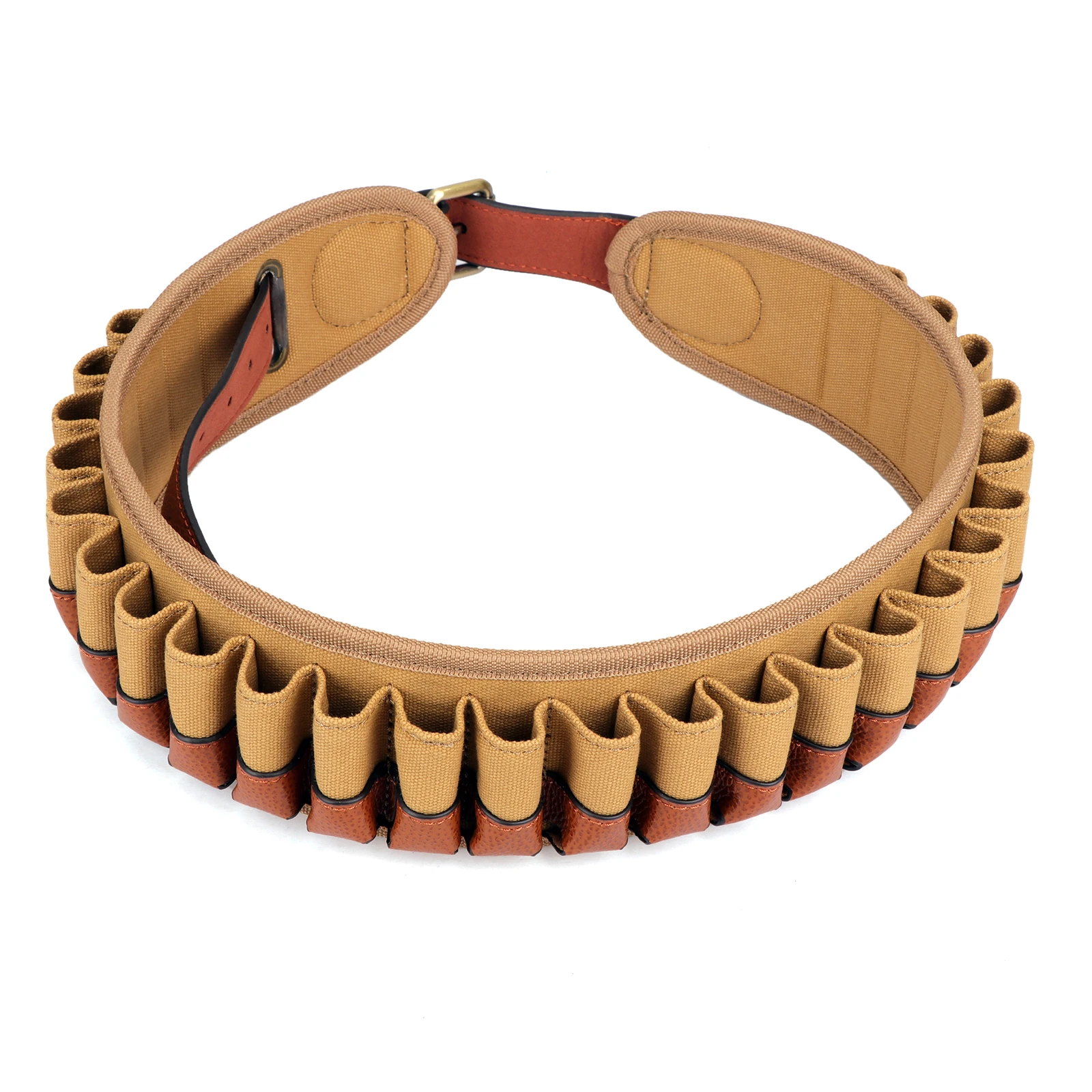 Tourbon Hunting Bandolier Gun 12 Gauge Ammo Bullet cartucce cintura tela porta munizioni in vera pelle per le riprese