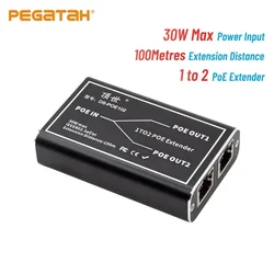 Gigabit POE Extender 2 Port 100/1000M Network Switch Repeater 30W IEEE802.3af/at Plug&Play for PoE Switch NVR IP Camera