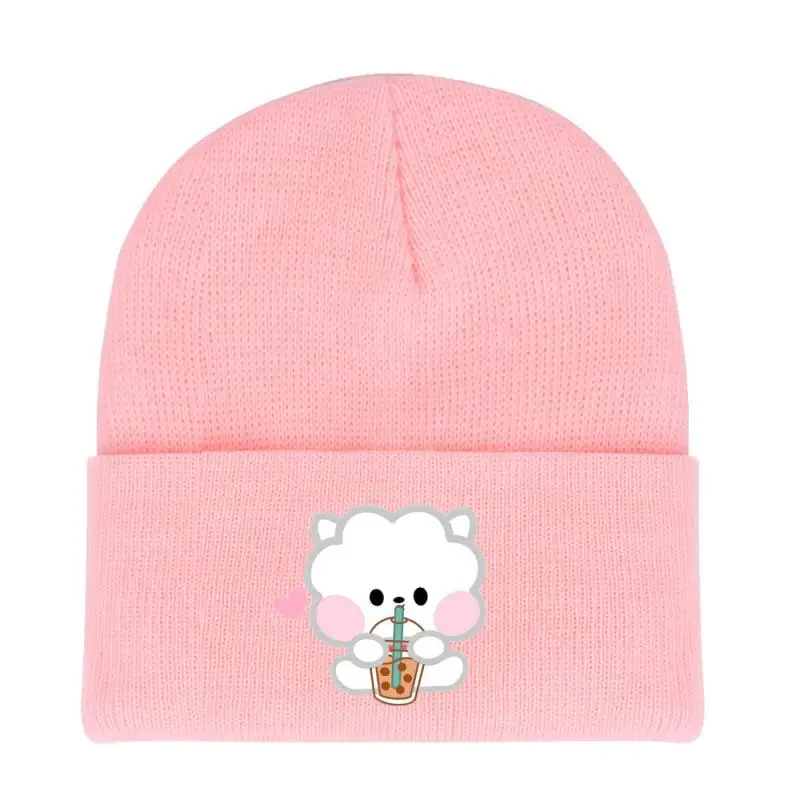 Anime Cartoon Bt21 Tata Cooky Shooky Knitted Hat Creative New Korean Style Student Warm and Cold Woolen Hat Gift for Friends