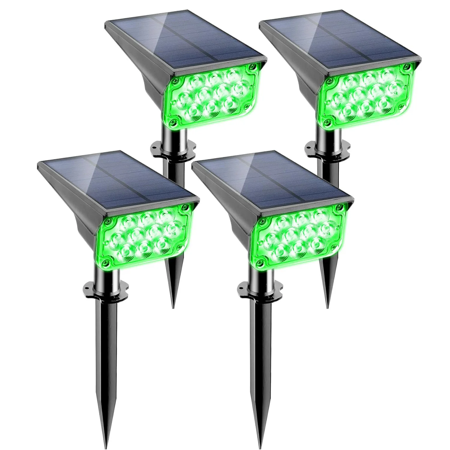 4pcs Solar Spotlight Outdoor Garden Wall Lamp for Tree Street Decor IP65 Waterproof LED Green Landscape Countyard Solar Light