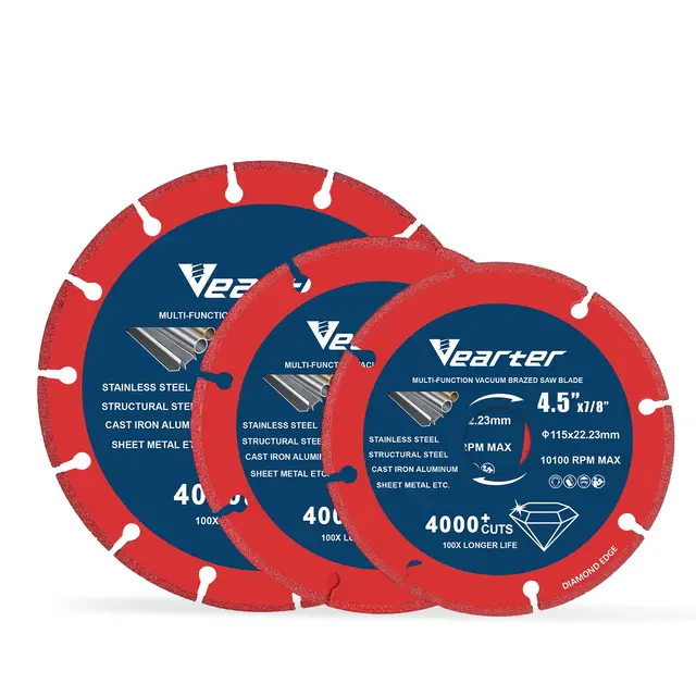 Vearter 115/125/150mm Vacuum Brazed Diamond Cutting Disc Angle