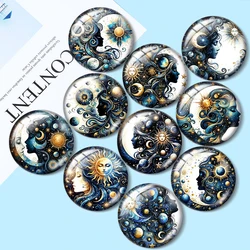Fantasy style Mystical Moon 10pcs /18mm/25mm12mm/16mm Round Photo Glass Cabochon Demo Flat Back Making findings