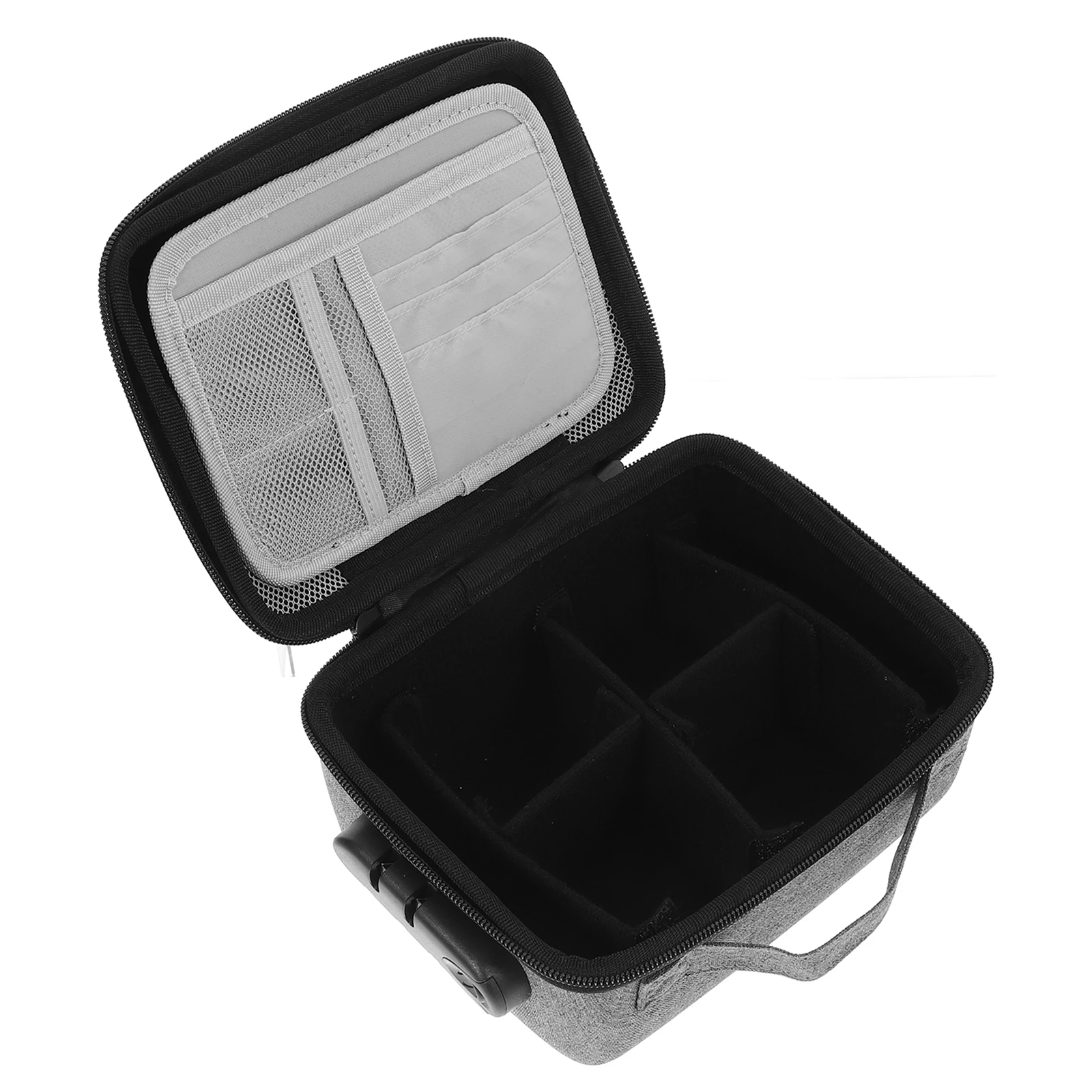 

Portable Seal Storage Box Document Organizer Large Grey Stamper Bag Password Lock Polyester File Holder Paper Storage Solution