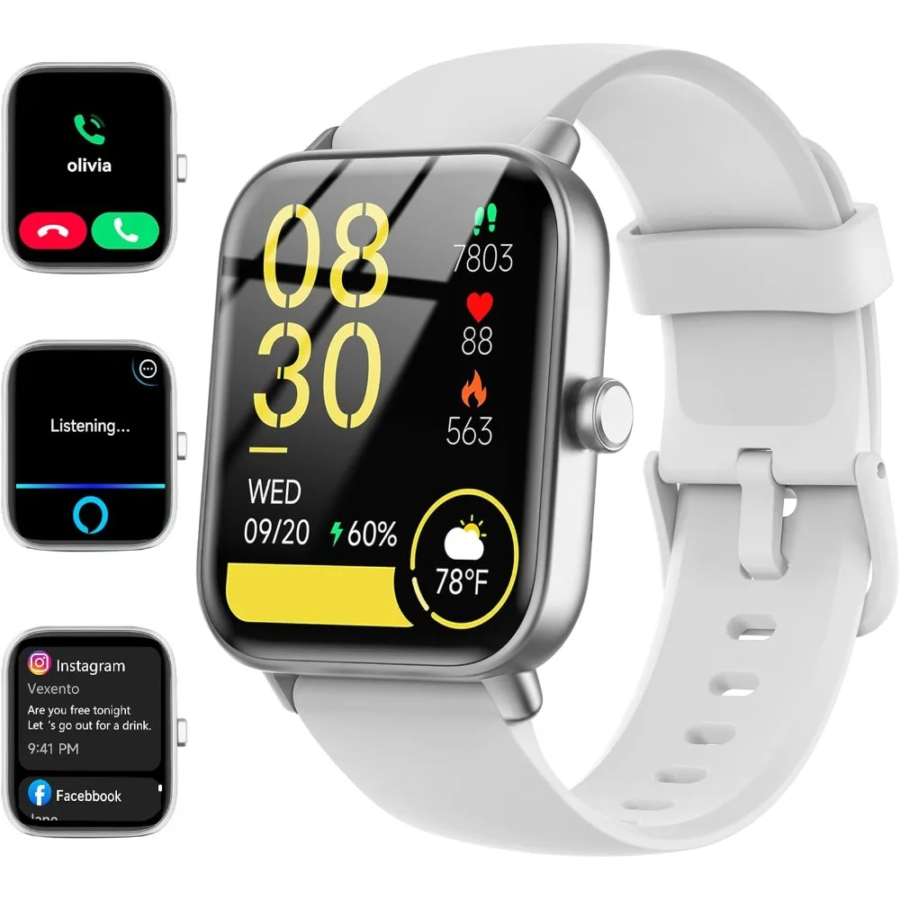 

‌Smart Watch for Android/iPhone, Alexa Built-in, 1.8" Screen, IP68 Waterproof, Fitness Tracker with Calls, HR, Sleep, SpO2