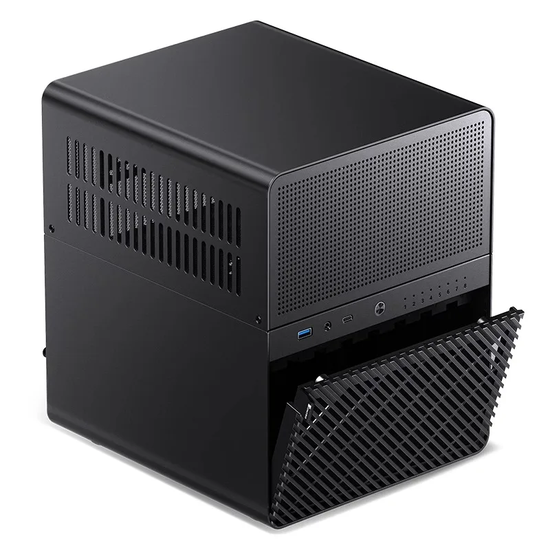 De N3 Chassis Nas Aluminium 8-Disk Type-C Poort Ondersteunt De Sfx Kleine Voeding Itx Mainboard