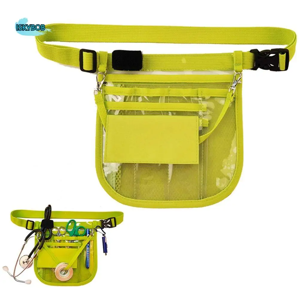 

Waterproof Nurse Fanny Pack Multi-Compartment Tape Holder Nurse Waist Bag Metal Hook Adjustable Straps PVC Nurse Pouch Case