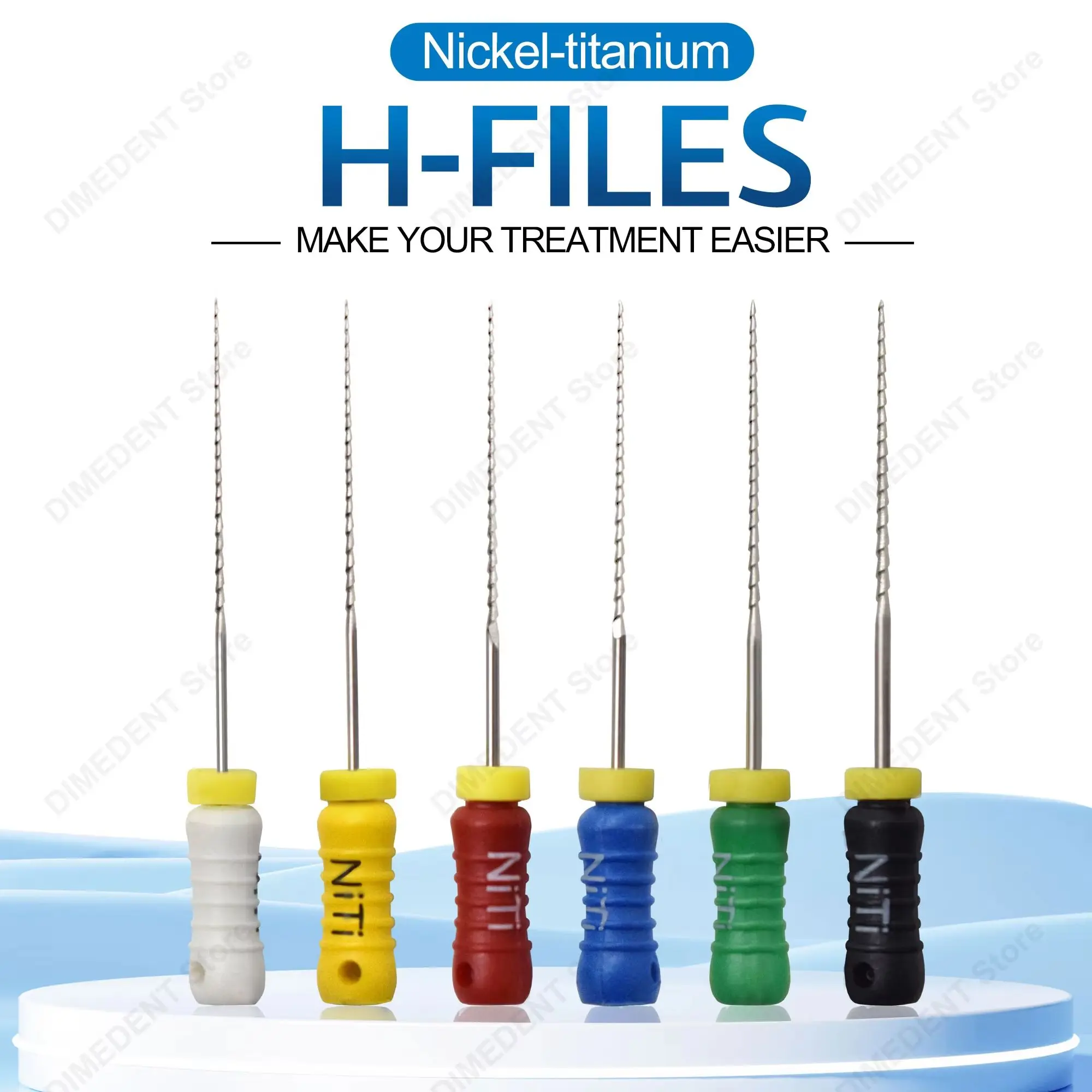 1Box Dental NiTi H Files Thread Design 21/25mm Endodontic File #15-40 #45-80 Nickel-titanium Dentistry Tool Hand Use Endo File
