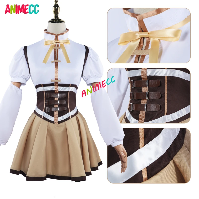 Animecc auf lager XS-3XL tomoe mami cosplay puella magi madoka magica kombat perücke hut anime halloween party uniform für frauen