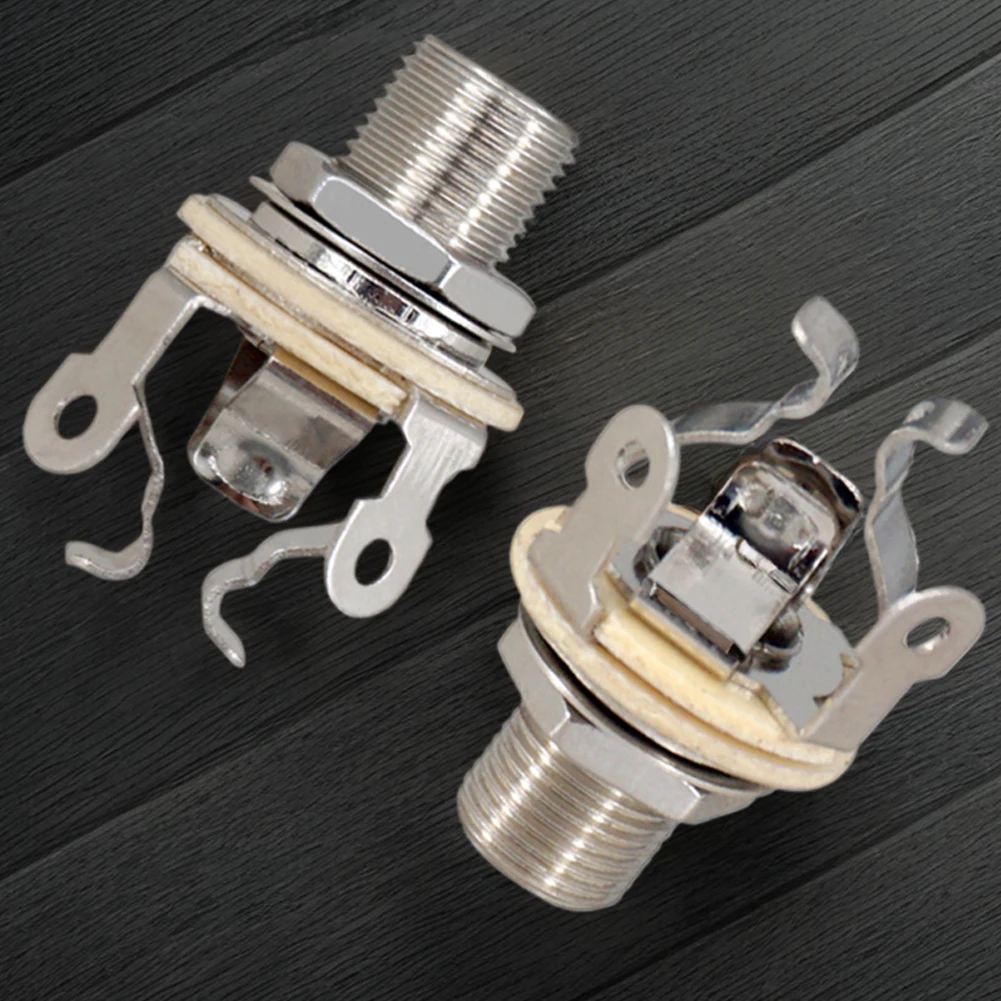 2 قطعة 1/4 بوصة 6.35 مللي متر الغيتار مونو مقبس متفرع المعادن الغيتار الكهربائي أحادية جاك مونو الناتج جاك أجزاء الغيتار #1