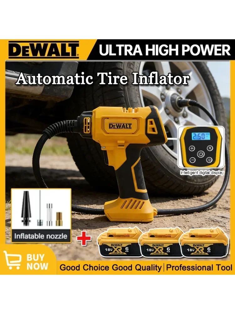 AliExpress Dewalt Automatic Tire Inflator Battery Air Compressor Cordless Electric Pump with Digital Pressure Gauge for Car Bike for 18V