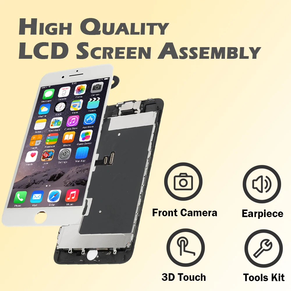 For iPhone 8 SE 2020 SE2 Screen Full Set LCD Display Replacement Touch Digitizer Assembly Complete with Front Camera Earpiece