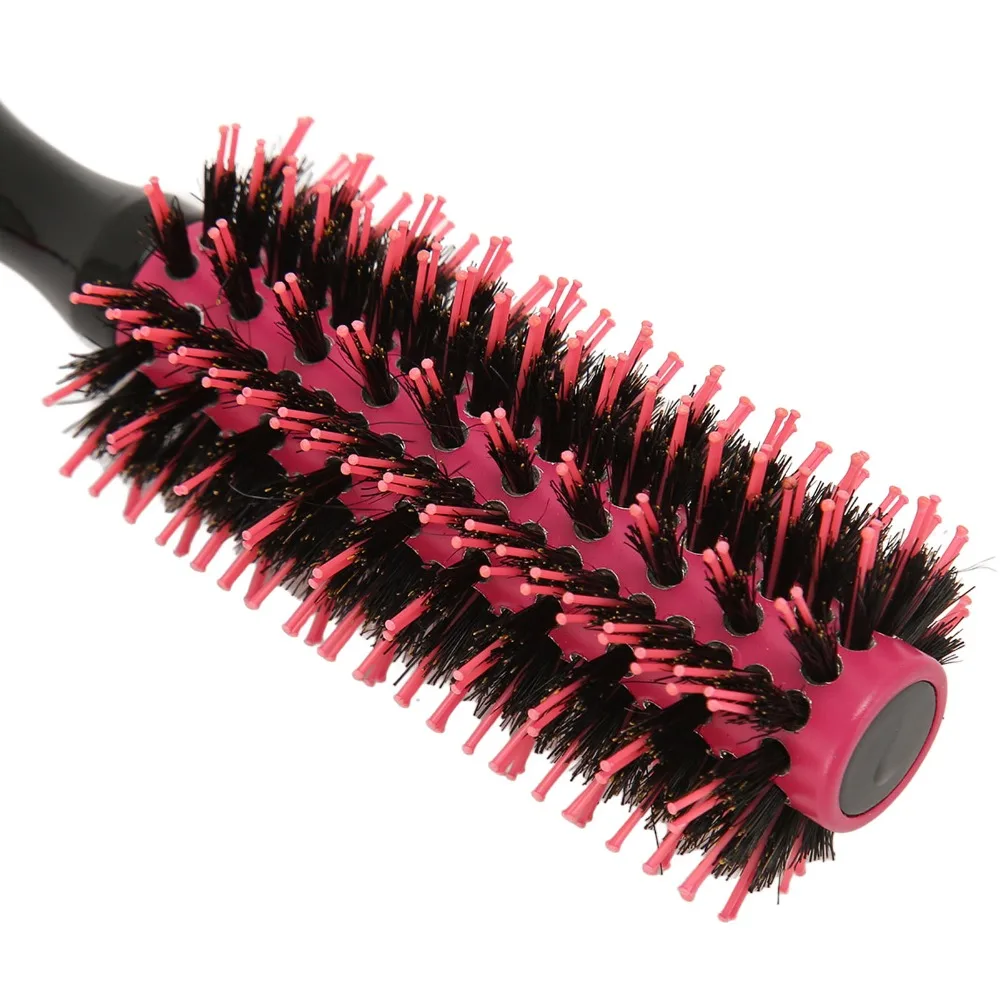 

Ergonomic Handle Round Hair Comb Professional Nylon Hair Styling Round Brush Heat Resistant Portable Design