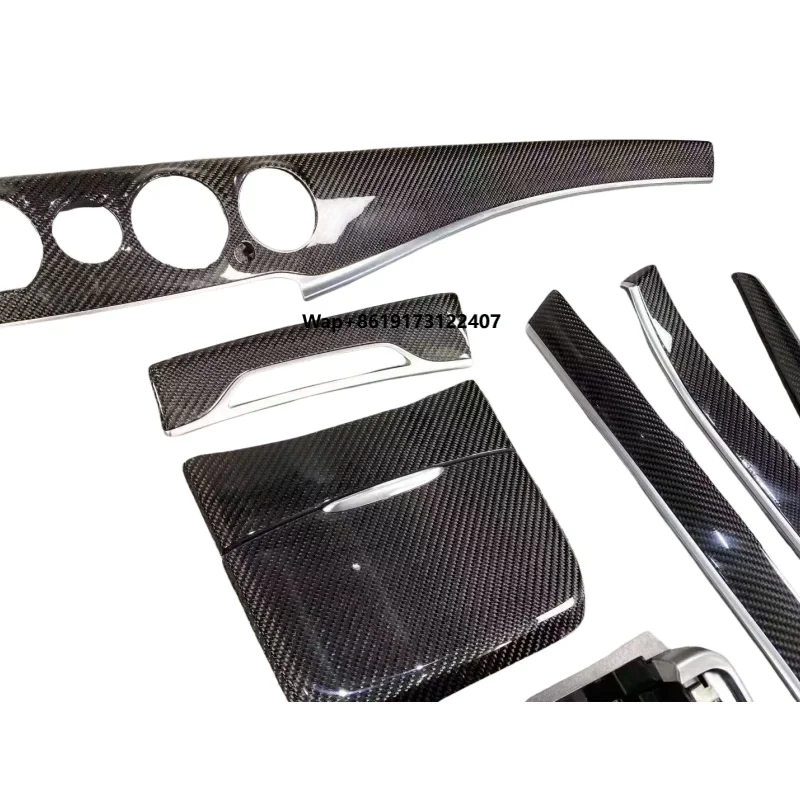 Atacado acessórios de modificação de carro luxuoso kit de acabamento interno de peças de carro de fibra de carbono para classe S W222
