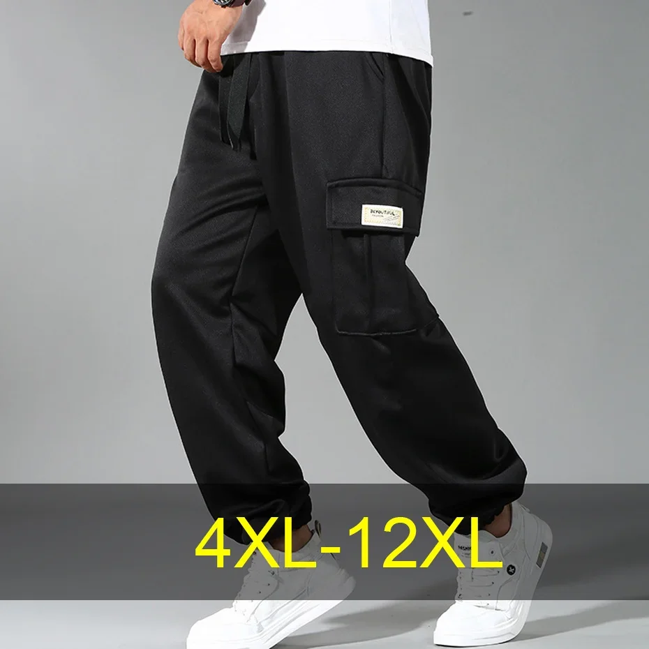 

11XL 12XL Plus Size Jogger Pants Men Solid Color Cargo Pants Spring Sweatpants Male Elastic Waist Trousers Big Size 11XL 12XL