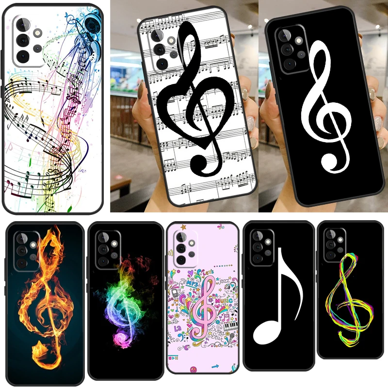 Music Note Musical Treble Clef Case For Samsung Galaxy A22 A32 A42 A12 A52 A72 A31 A51 A71 A21S A52S A50 A70 Back Cover