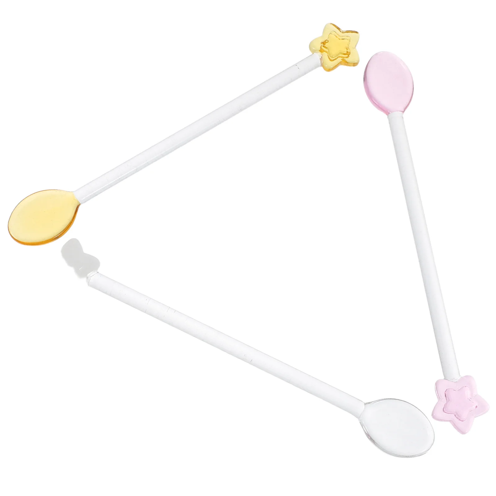 

3Pcs Glass Coffee Stirring Spoons Heat Resistant Long Handle Transparent Star Shaped Tea Spoons for Dessert Ice Cream Salad