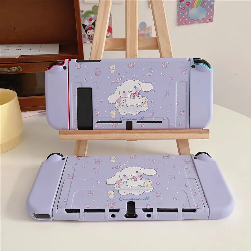 MINISO Sanrio Cinnamoroll Charging Dock Station Cover Protective Shell for Nintendo Switch Oled Console Crystal Protector Skin