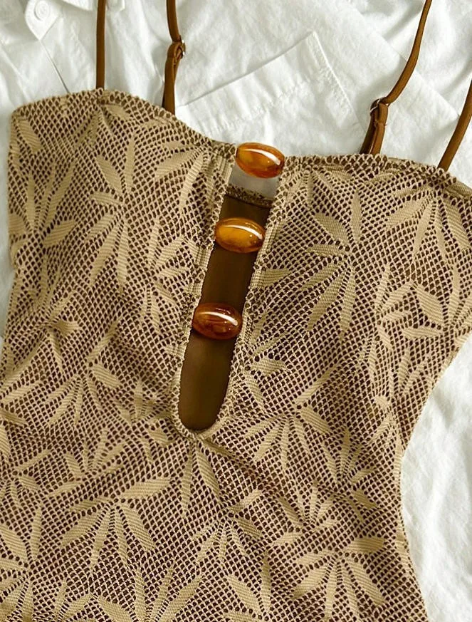 2026 Sommer Boho Einteiliger Badeanzug Damen Rückenfreier Monokini Urlaubs-Badeanzug Spezieller Stoff – Detail 4