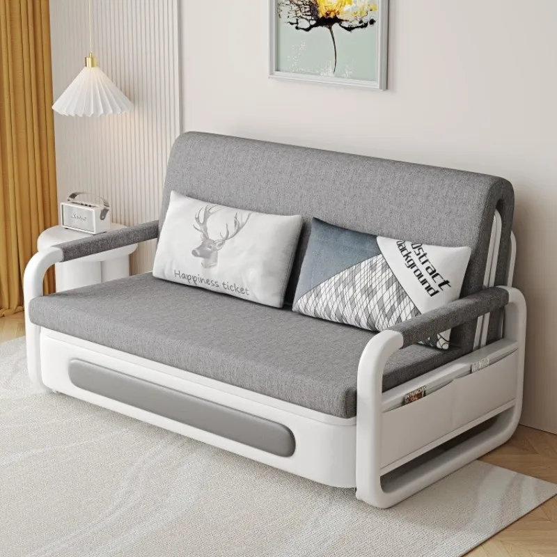 Folding sofa bed dual-use multifunctional living room single double small apartment balcony sitting and lying can store dual-use