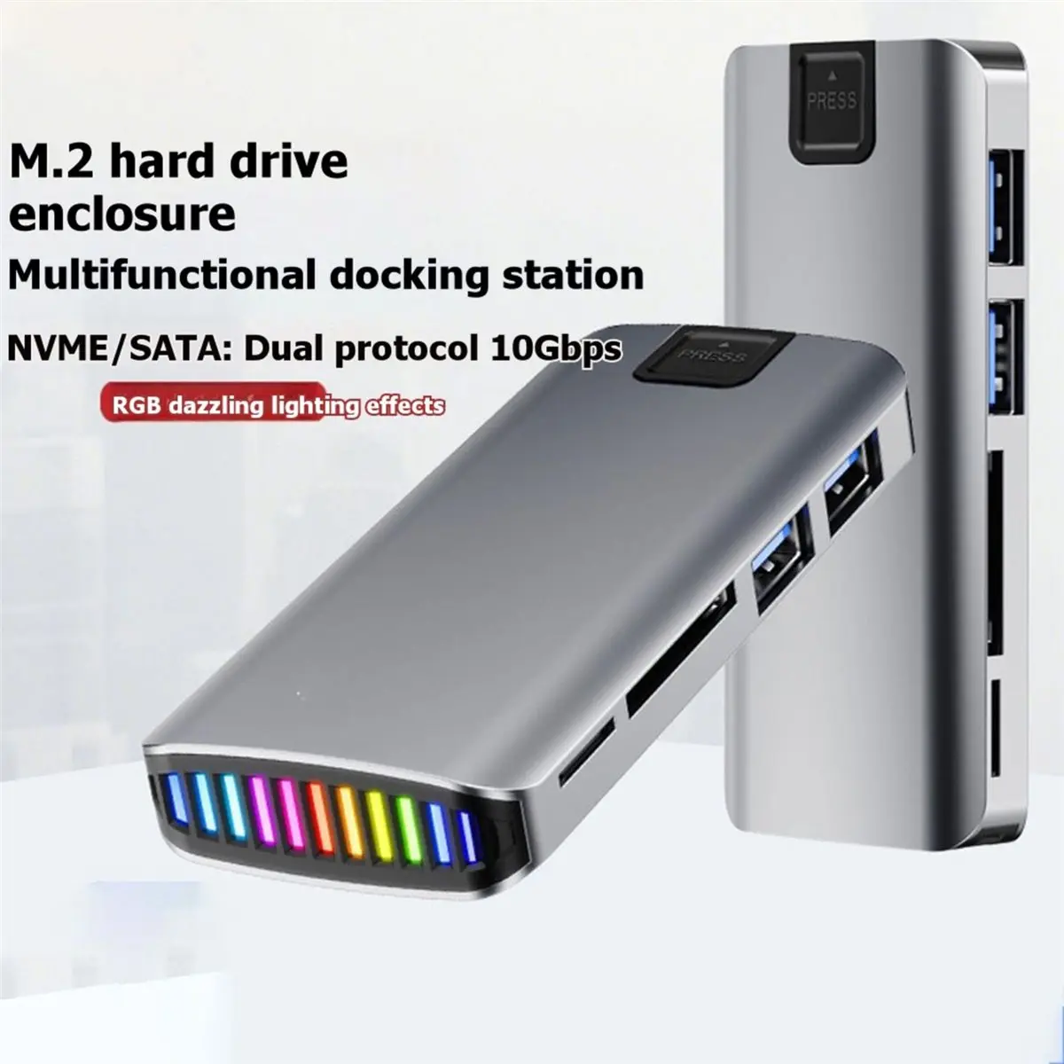 618 Mega Sale M.2 Expansion Dock NVMe HUB External Hard Drive Enclosure 10Gbps SSD Case for M2 Solid State Drive