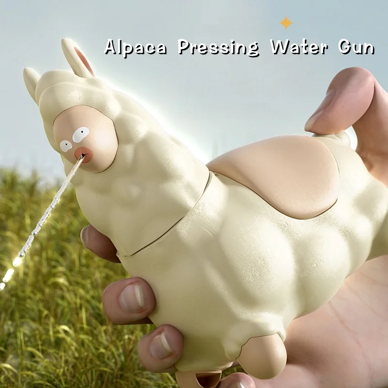 Alpaca pistola de água brinquedo das crianças portátil pulverização de água contínua sprinkler ao ar livre meninos meninas piscina jardim luta jogo presente
