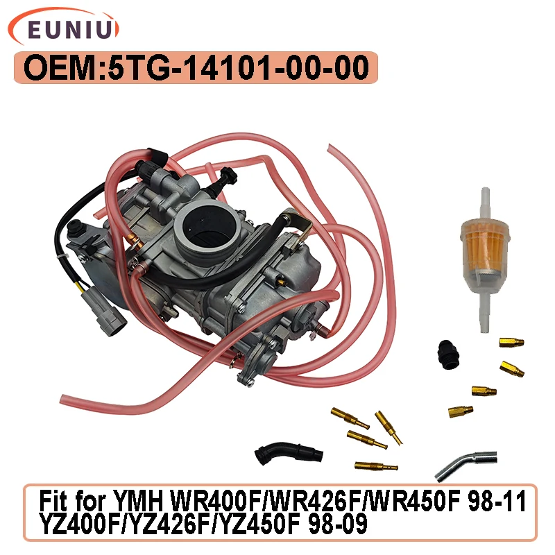 5TG-14101-00-00 Replace for FCR40 FCR 40mm Flat side Carb Carburetor Replacement Kit for YMH YZ450F 03-09