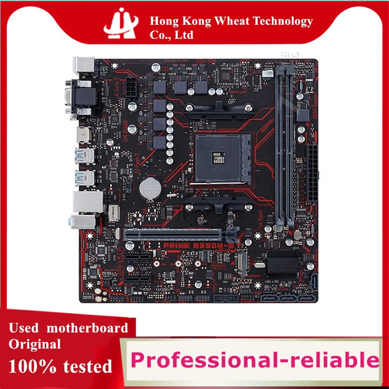 For AMD B350 PRIME B350M-E motherboard Used original Socket AM4 DDR4 32GB USB3.0 SATA3 Desktop Mainboard