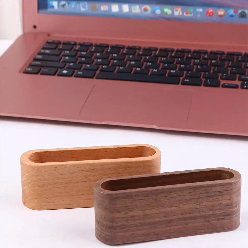 Wood Natural Display Device Stationery Office Supplies Cards Holder Wooden Business Card Holders Cards Stander Card Organizer