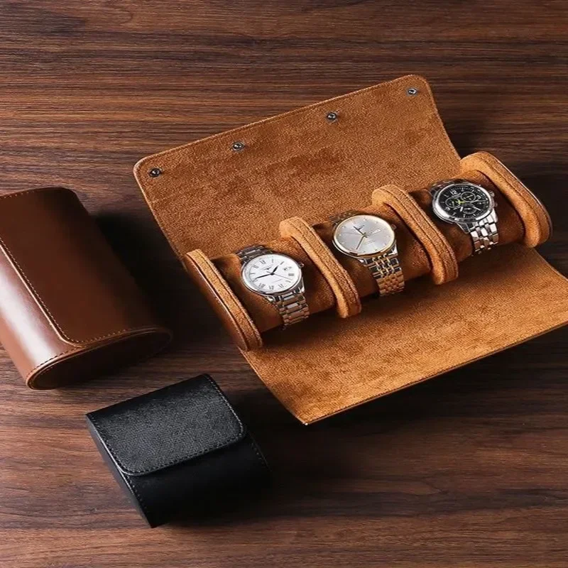 Portable Leather Watch Case Roll Storage  Personalized Watch Organizer  Travel Clock Holder  Shockproof Surprise Gift