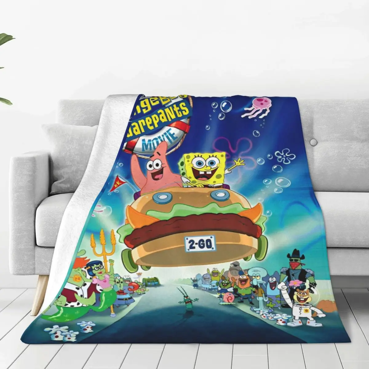 

Spongebobed Il Film Blanket Fuzzy Novelty Breathable Throw Blanket for Home Decoration