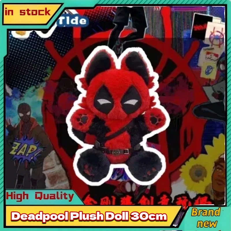 

In Stock Deadpool Doll 30cm Miles Morales Spider-Man Avengers Alliance Game-Themed Figurine Doll Toy Spider-Man Cat Boys Gifts