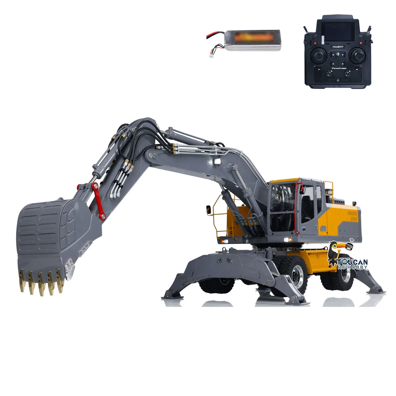 RTR LESU ET30H RC Hydraulic Excavator 1/14 Remote Control Wheeled Digger Vehicle Metal Heavy Duty Machine Light System Model Toy