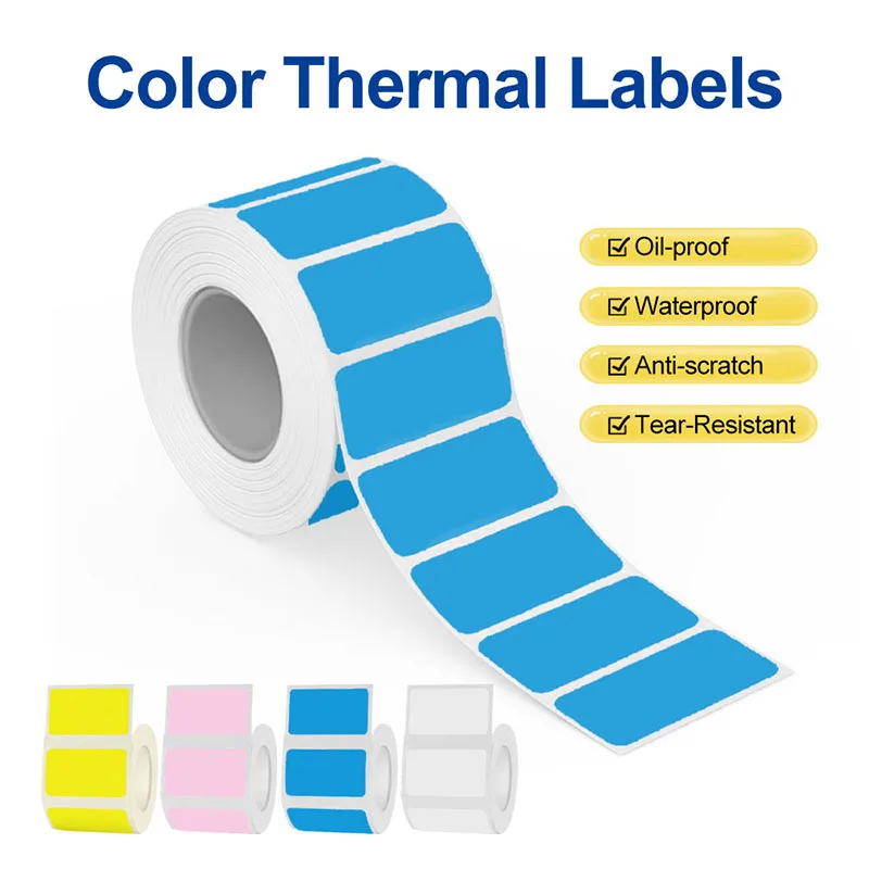 50x30mm Thermal Label Stickers Color Direct Self-adhesive Printable Roll Papers Durable Household Name Barcode Price Tags