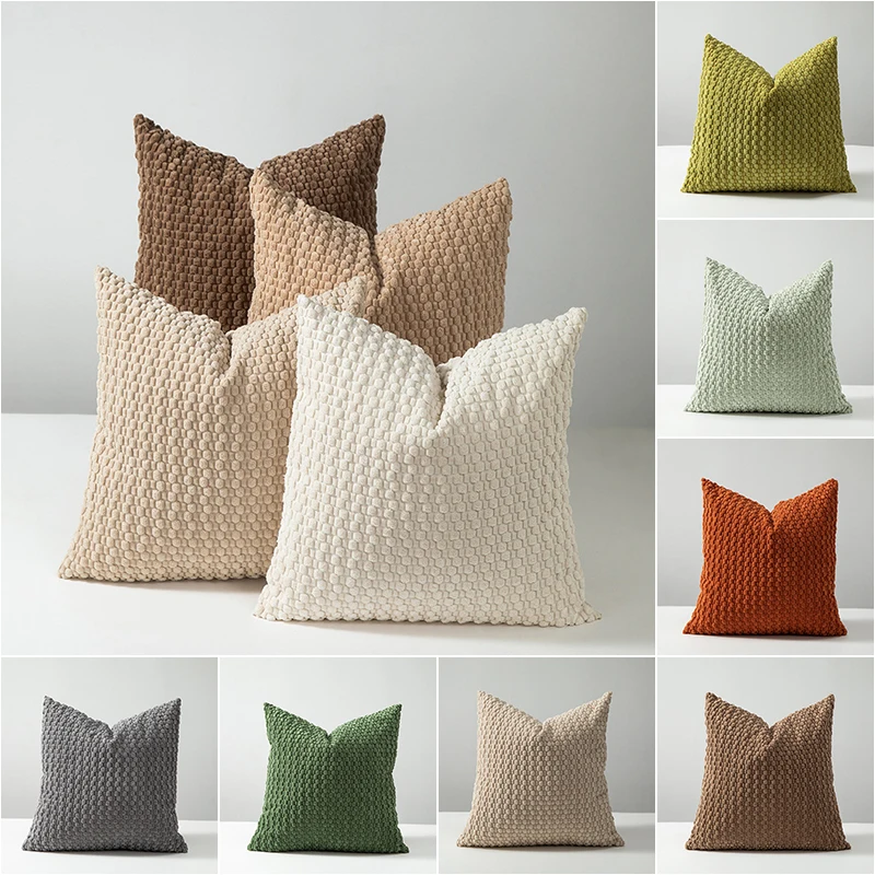 1PC Soft Fall Decorative Throw Pillow Covers Soft Corduroy Boho Striped Pillow Covers Pillowcases Farmhouse Home Couch Bed Sofa