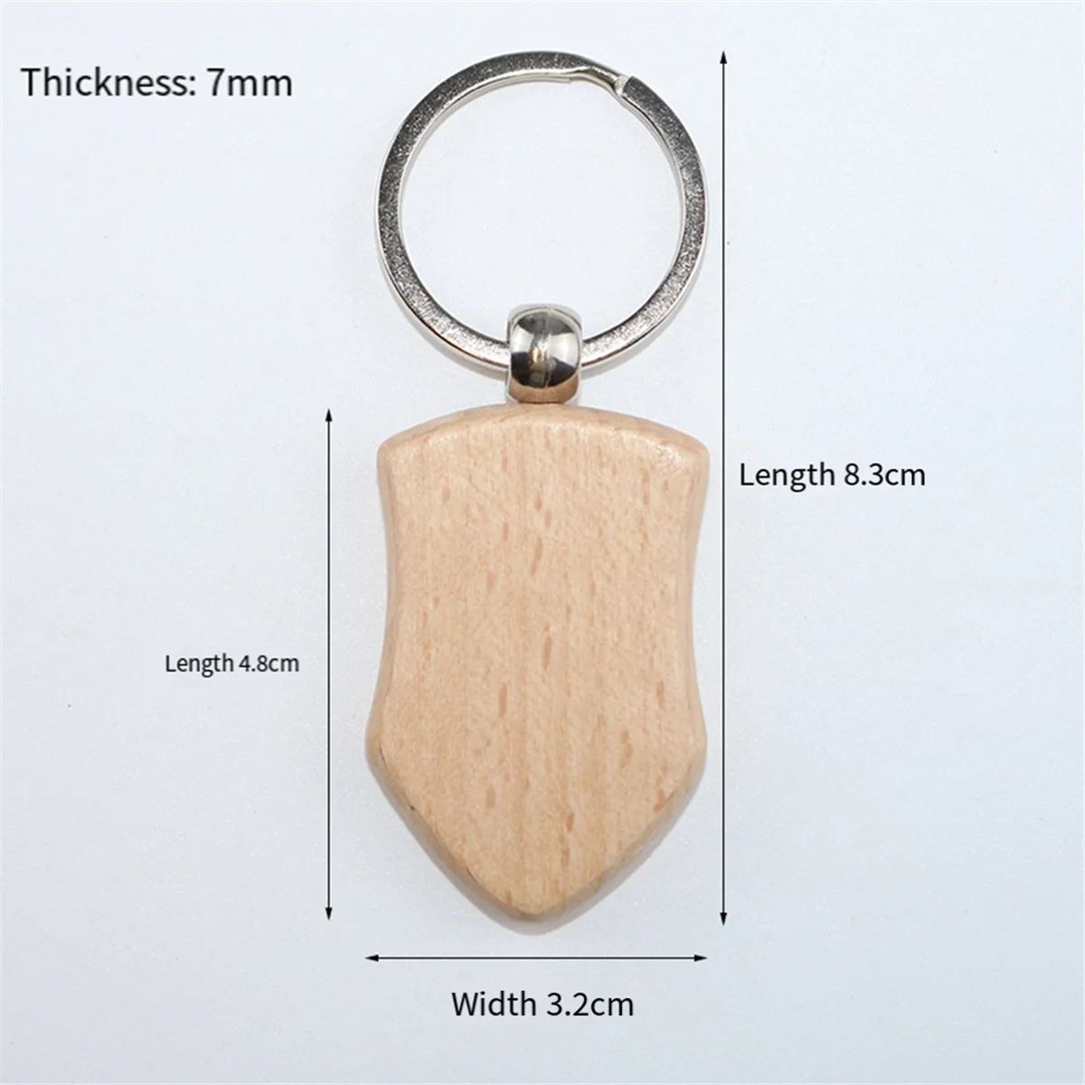 50 Pieces Blank Wooden Key Tag Key Engraving Blanks Unfinished Wood Keychain Key Ring Key Tags for DIY Crafts Style 3