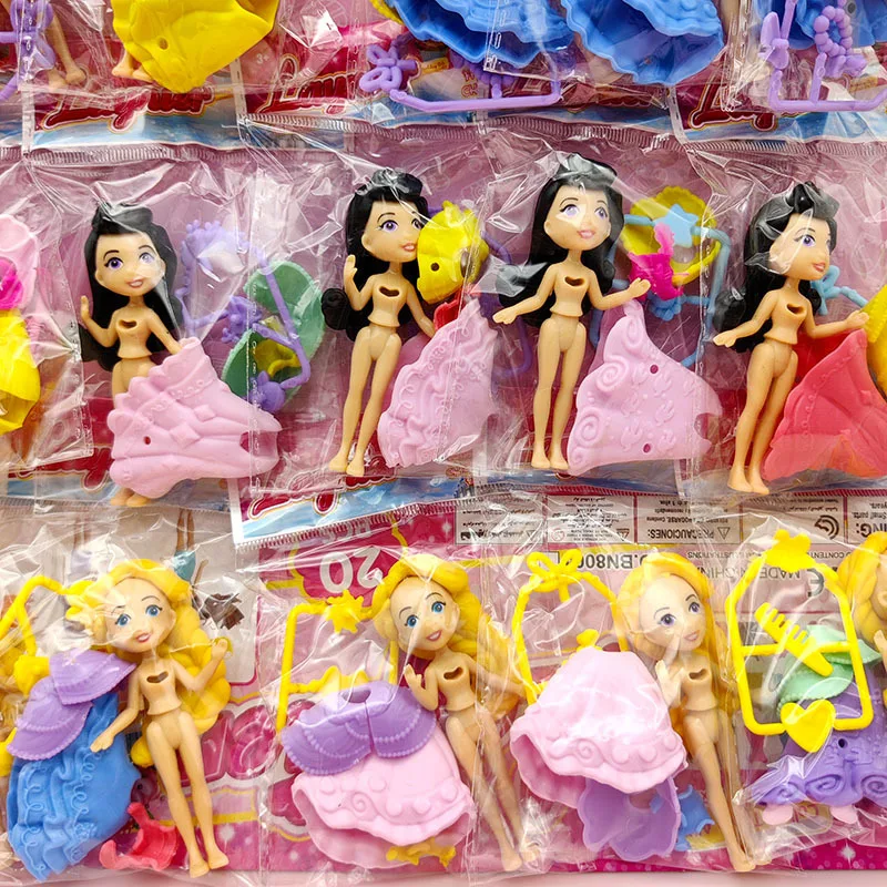 1PCS Girl Princess Dress Up Mini Doll Set Clothes 3.5 inch DIY Gift Children's Household Toys Random Color Delivery