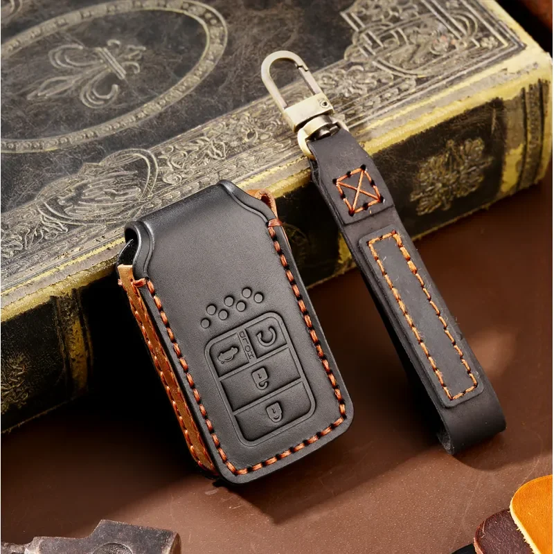 for Honda Civic Accord Car Key Cover Pure Handmade Leather Key Case Fob Shell Protective Sleeve Direct Sales Manufacturer