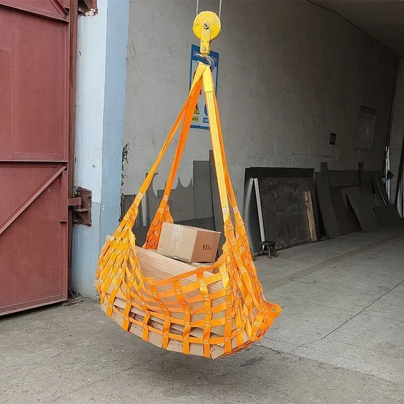 Bulk Cargo Loading And Unloading Transfer Hoisting Net Marine Lifting Net Wharf Mesh Flat Sling Fall Protection Size 1m 1.5m