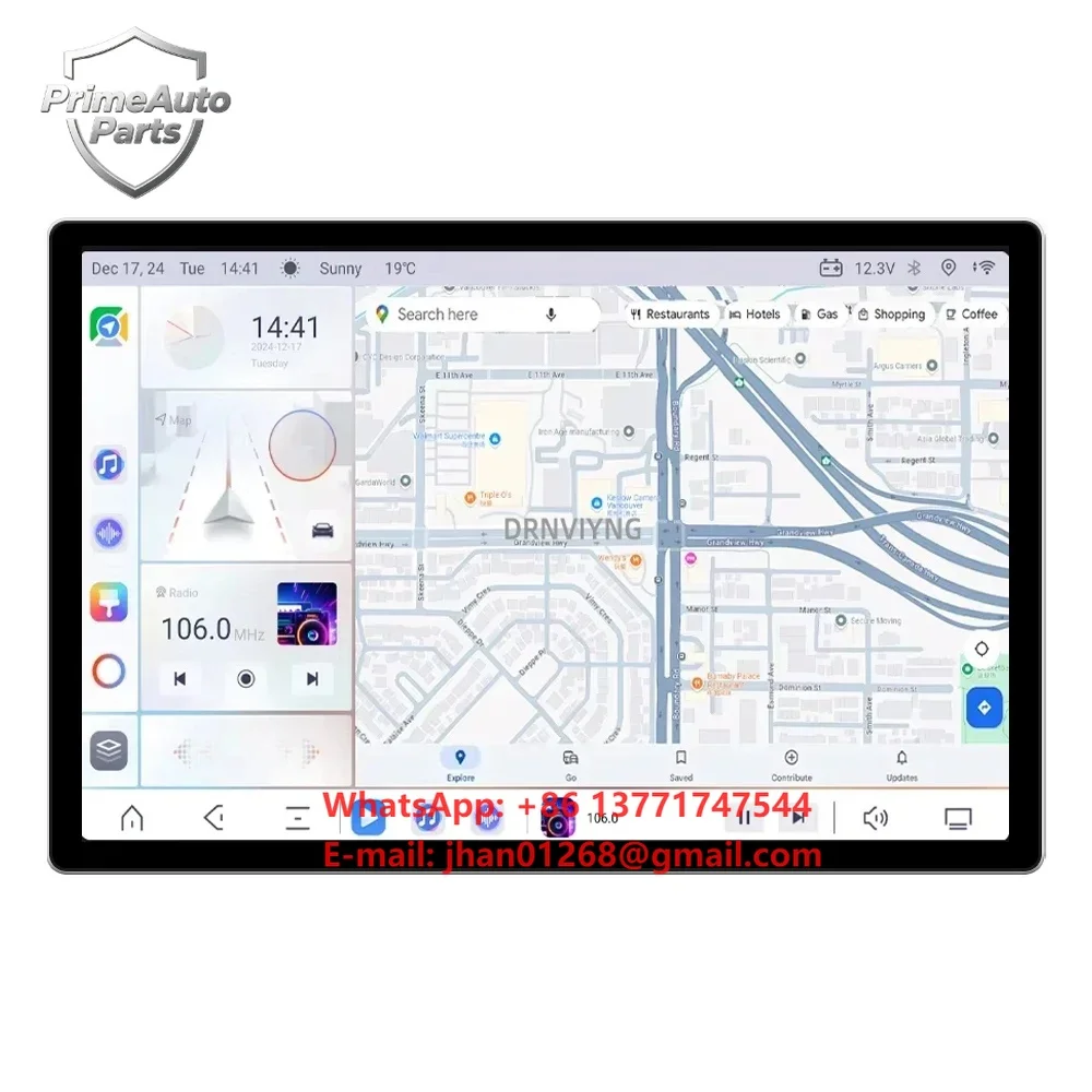 13'' New Android Ts20 2k Screen Car Multimedia Radio Stereo Car Dvd Player for Universal Car Gps Navigation