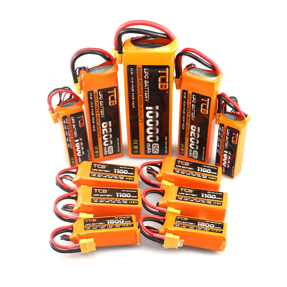 TCB 14.8V RC LiPo Battery 4S 2200mAh 2600mAh 3300mAh 4000mAh 5200mAh 6000mAh 25C 35C 60C For RC Airplane Drone Helicopter Q