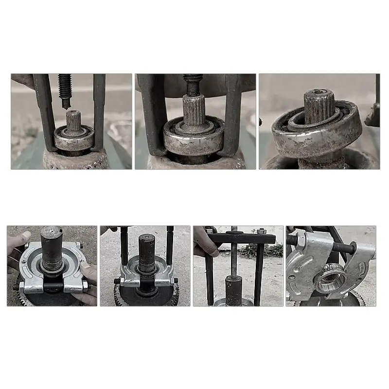 9Pcs Bearing Puller Set Heavy Duty Steel Pinion Wheel Bearing Separator Kit With Jaws Pinion Wheel Hub Axle Puller Extractor