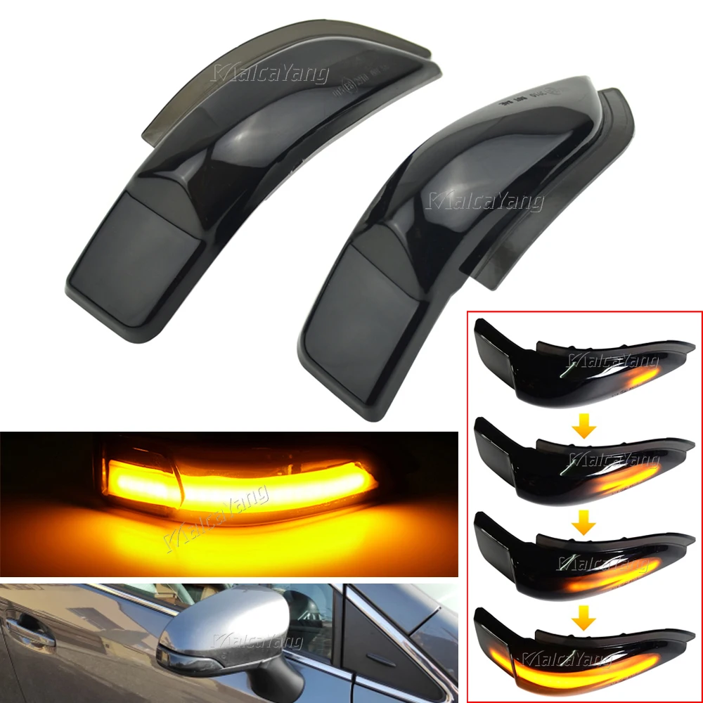 Dynamic Blinker For Toyota Corolla Camry Prius Auris Avalon RAV4 Side Mirror Turn Signal LED Light Sequential Indicator Lamp