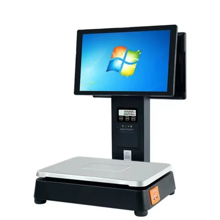 Veidt Weighing Touch Screen AI Label POS Scale with AI Camera Recognition Weight Ticket Printing Cash Register Label Scale